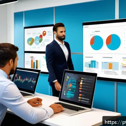 Home 31 역량 갭 분석 결과 활용 방법 - A modern corporate office scene showing a diverse team of professionals collaboratively mapping crit...
